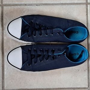 CONVERSE Chuck Taylor All Star Shoes Low Top Blue Nylon Sneakers Mens 7 Womens 9